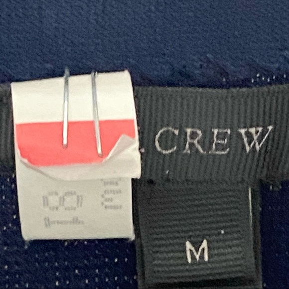 J. Crew Tiered Ruffle Boatneck Sweater- Navy & Ivory- Size Medium - Picture 8 of 13